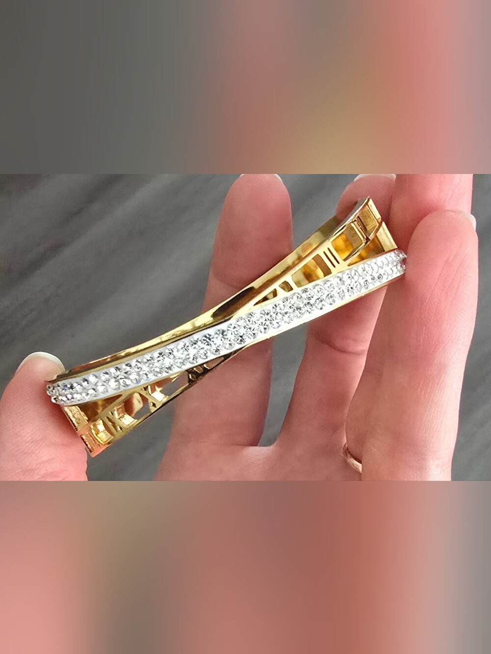 Gold-Tone Crystal Accent Women's Bracelet